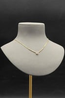 عقد تنس مع فص ملون ذهب تصميم الماس عيار 18 وزن 7 ج...