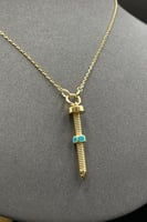 عقد مسمار ذهب صافي ملون ايطالي