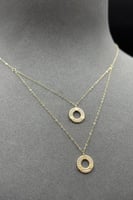 عقد دورين دائري ذهب تصميم الماس عيار 18 وزن 1 جرام