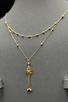 طقم دورين زهرة ذهب صافي عيار 21 وزن 4.7 جرام