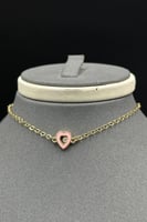 طقم اطفال قلب ذهب تصميم الماس عيار 18 وزن 5 جرام