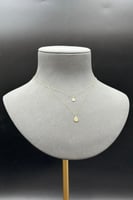 عقد دورين قطرة ذهب تصميم الماس عيار 18 وزن من 0.7...