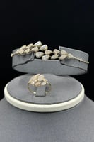 طقم دمعة ذهب تصميم الماس عيار 18 وزن 15.7 جرام