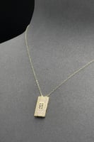 عقد على شكل مستطيل ذهب تصميم الماس عيار 18 وزن من...