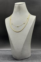 عقد دورين مجدول مع كور ذهب صافي ايطالي عيار 18 وزن...