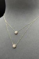 عقد دورين دائري فلورا ذهب تصميم الماس عيار 18 وزن...