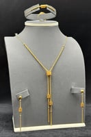 طقم مجدول ذهب صافي عيار 21 وزن 9.8 جرام