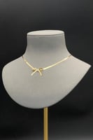 عقد مع اسوارة فلات ذهب صافي عيار 18