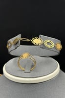 طقم ذهب صافي عيار 21 وزن 14.7 جرام