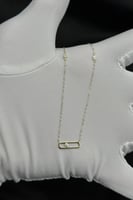 عقد مستطيل ذهب تصميم الماس عيار 18 وزن 0.5 جرام