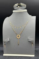 طقم دورين ذهب صافي عيار 21 وزن 2.9 جرام