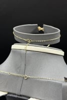 طقم اوراق الشجر ذهب تصميم الماس عيار 18 وزن 8.6 جر...