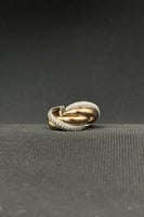 حلق ثلاث ادوار ذهب تصميم الماس عيار 18 وزن من 5 ال...