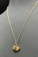 عقد مجدول مع تعليقة قلب ذهب صافي عيار 18 وزن من 1....