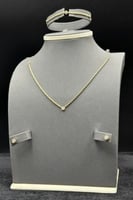 طقم مجدول ذهب تصميم الماس عيار 18 وزن 4.5 جرام