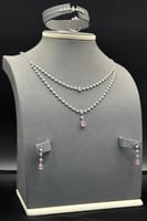 طقم ذهب ابيض تصميم الماس عيار 18 وزن 10 جرام