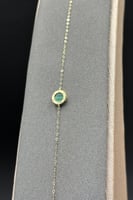 عقد شكل دائري مع اسوارة ذهب مع صدف اخضر عيار 18 وز...