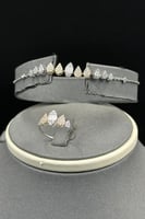 طقم دمعات ذهب تصميم الماس عيار 18 وزن 13.8 جرام