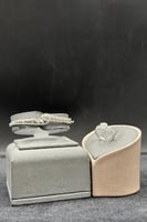 اسوارة مع خاتم ذهب ابيض عيار 18 بتصميم الماس وزن 7...