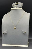 طقم دائري ذهب تصميم الماس عيار 21 وزن 3.1 جرام