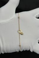 اسوارة دائري مع قلب ذهب صافي ايطالي عيار 18 وزن 0....