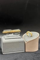 اسوارة مع خاتم ذهب تصميم الماس عيار 18 وزن 23.4 جر...