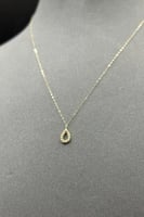 عقد دمعة مفرغ ذهب تصميم الماس عيار 18 وزن 0.3 جرام