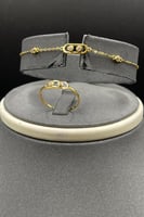 طقم مستطيل ثلاثه فصوص عيار 21