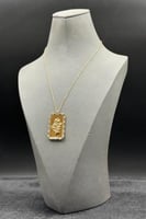 عقد على شكل سبيكة وردة ذهب تصميم الماس عيار 21 وزن...