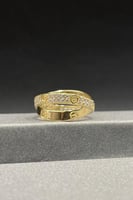 دبلة شوطين ذهب تصميم الماس عيار 18 وزن 2.8 جرام