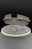 طقم جنزير مع كور ذهب صافي عيار 21 وزن 9.2 جرام