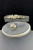 طقم ذهب تصميم الماس عيار 18 وزن 14.4 جرام