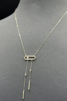 عقد مستطيل ذهب تصميم الماس عيار 18 وزن من 1.1 الى...