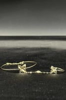 كف اطفال وردة ذهب تصميم الماس عيار 18 وزن 1.5 جرام