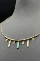 عقد مع اسوارة شكل مستطيل ذهب ايطالي عيار 18 وزن 17...