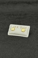 حلق طبي وردة ذهب صافي عيار 18 وزن 0.3 جرام