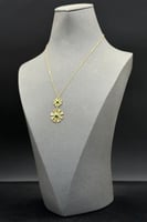 عقد رموش ذهب نازل ثنائي عيار 21 متعدد الاوان وزن م...