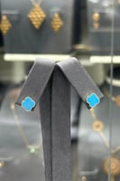 حلق ورده ذهب مع صدف فيروزي