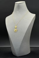 عقد رموش ذهب نازل ثنائي عيار 21 متعدد الاوان وزن م...