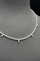 عقد تنس ذهب ابيض تصميم الماس عيار 18 وزن 11.2 جرام