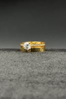 دبلة مع فص سوليتير عيار 21 وزن من 3.8 الى 4 جرام