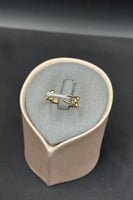 خاتم جنزير ذهب تصميم الماس عيار 18 وزن 1.5 جرام