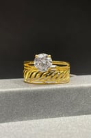 خاتم ذهب عيار 21 مع فص سوليتير وزن 2.4 جرام