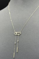 عقد مستطيل ذهب تصميم الماس عيار 18 وزن 1.1 جرام