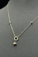 عقد حلقة مع قلب ذهب صافي عيار 18 وزن 0.9 جرام