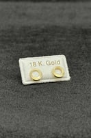 حلق طبي دائري مفرغ ذهب صافي عيار 18 وزن 0.3 جرام