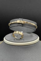 طقم خلية ذهب تصميم الماس عيار 18 وزن 27.63 جرام