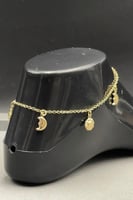 خلخال شمس وقمر ذهب صافي عيار 18 وزن 4.9 جرام