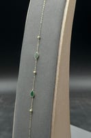 عقد ذهب دمعة مع صدف اخضر