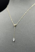 عقد ذهب سوليتير مع قطرة نازل عيار 18 وزن 0.6 جرام